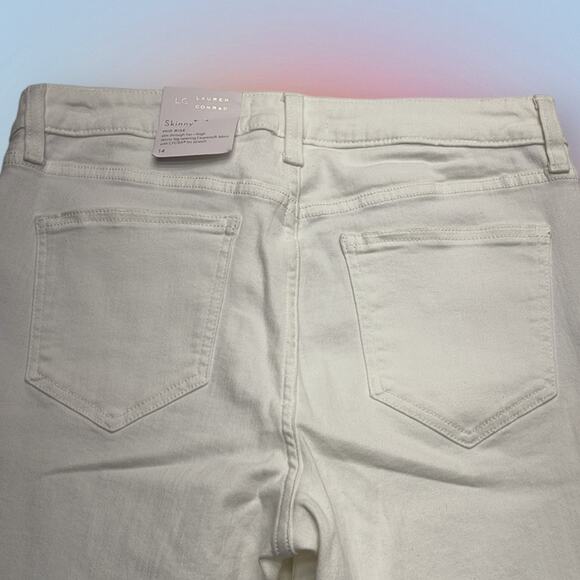 LAUREN CONRAD Women’s 14 White Distressed Skinny Jeans - Picture 4 of 5